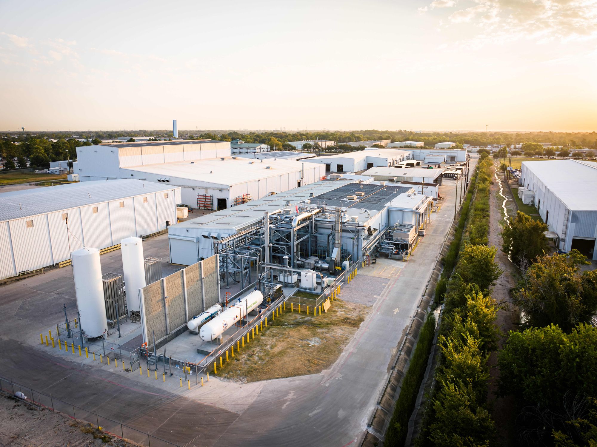 Aerial view of Amogy's Athena facility in Houston