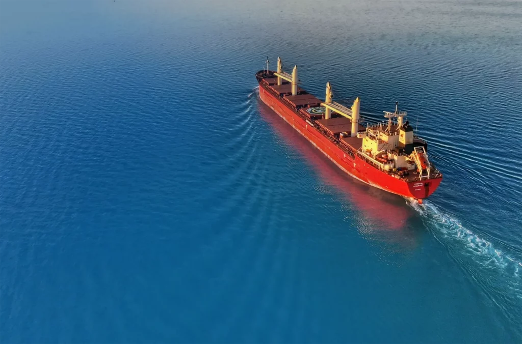 Industrial ship in the sea